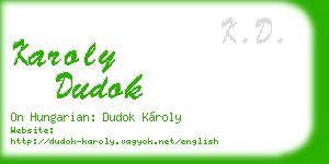 karoly dudok business card